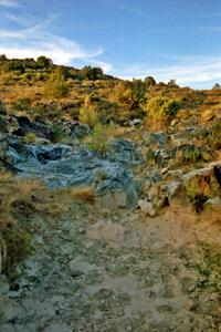 The rocky uneven countryside in the desert outside of Prescott, AZ.