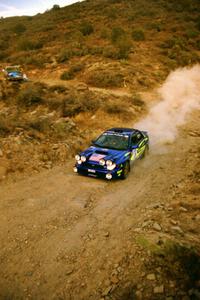 Karl Scheible / Brian Maxwell Subaru WRX on SS1, Mayer South.