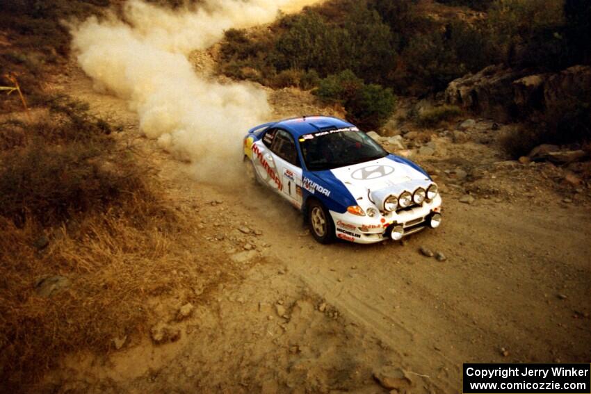 Paul Choiniere / Jeff Becker Hyundai Tiburon on SS1, Mayer South.