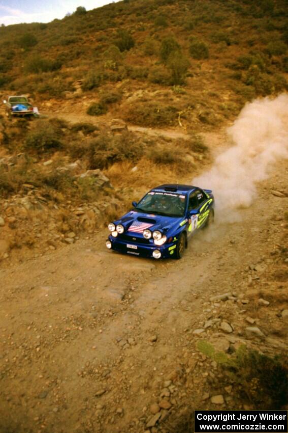 Karl Scheible / Brian Maxwell Subaru WRX on SS1, Mayer South.