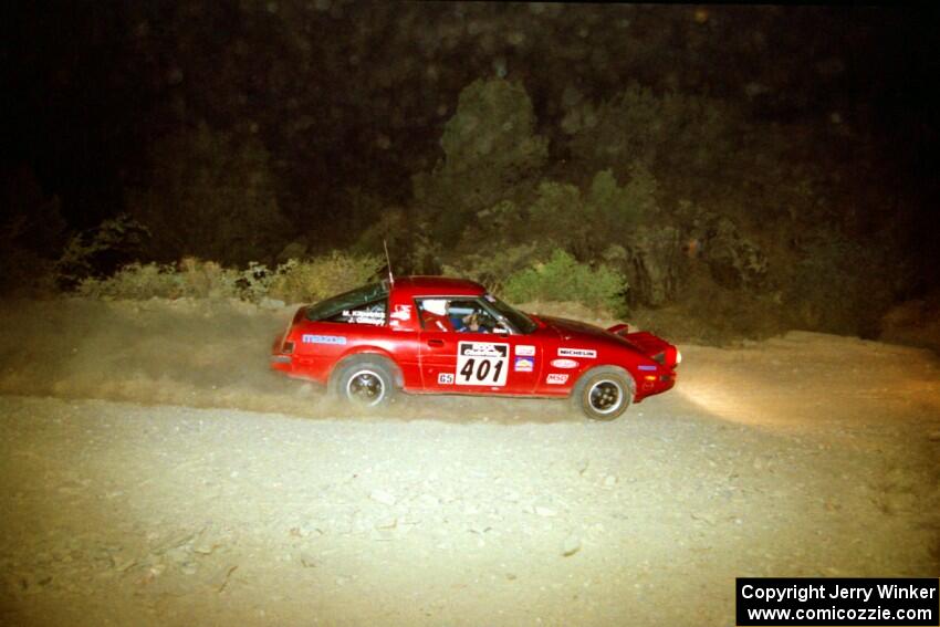 Jim Gillaspy / Mick Kilpatrick Mazda RX-7 on SS1, Mayer South.