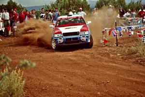 George Plsek / Ronan Burke Audi S2 Quattro at the spectator location on Limestone North, SS8.