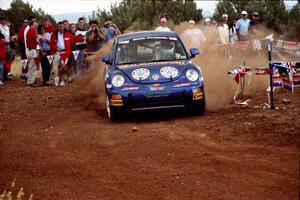 Mike Halley / Ole Holter VW New Beetle at the spectator location on Limestone North, SS8.