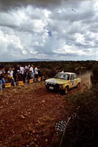 Rich Byford / Fran Olson BMW 2002  at the spectator location on Limestone North, SS8.