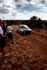 Bruce Brown / Bob Moe Subaru Impreza  at the spectator location on Limestone North, SS8.