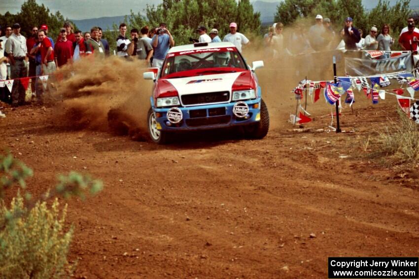 George Plsek / Ronan Burke Audi S2 Quattro at the spectator location on Limestone North, SS8.