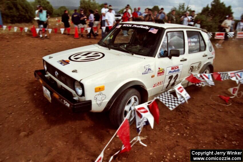 Jon Hamilton / Ken Sabo VW Rabbit at the spectator location on Limestone North, SS8.