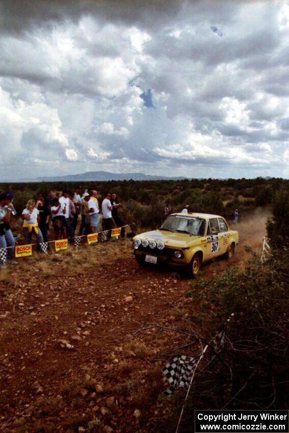 Rich Byford / Fran Olson BMW 2002  at the spectator location on Limestone North, SS8.