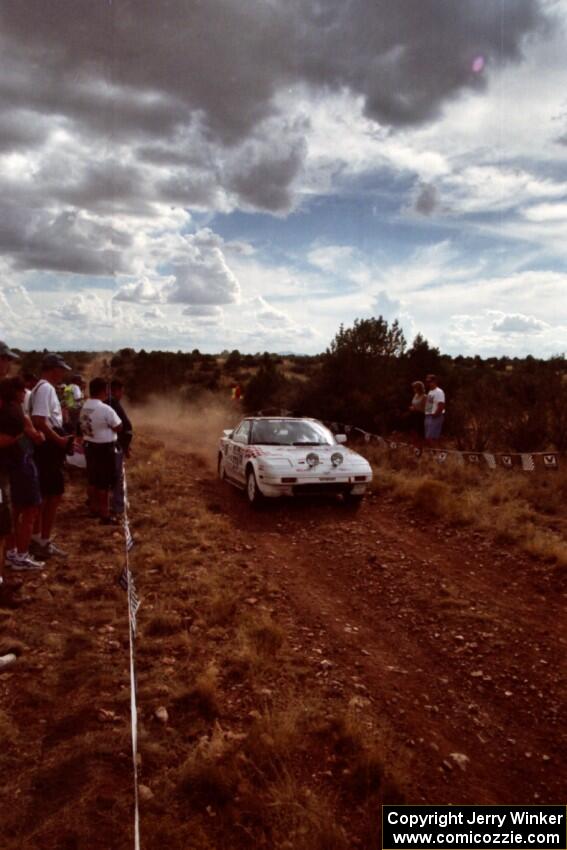 Bill Yates / Julie Yates Toyota MR2 at the spectator location on Limestone North, SS8.