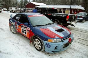 Alec Ellsworth / Steve Kaczkowski Mitsubishi Lancer Evo IV at parc expose in Atlanta before the start.