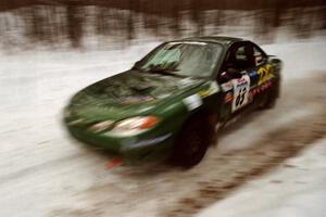 Tad Ohtake / Bob Martin Ford Escort ZX2 at speed on SS1, Hardwood Hills Rd.