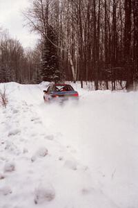 Dean Fry / Greg Usavage Subaru Legacy at speed on SS1, Hardwood Hills Rd.