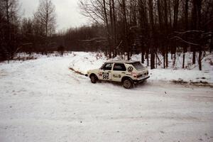 Jon Hamilton / Josh Westhoven VW Rabbit at a sharp corner on SS1, Hardwood Hills Rd.