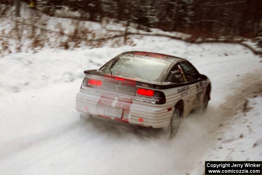 Bruce Perry / Phil Barnes Eagle Talon at speed on SS1, Hardwood Hills Rd.