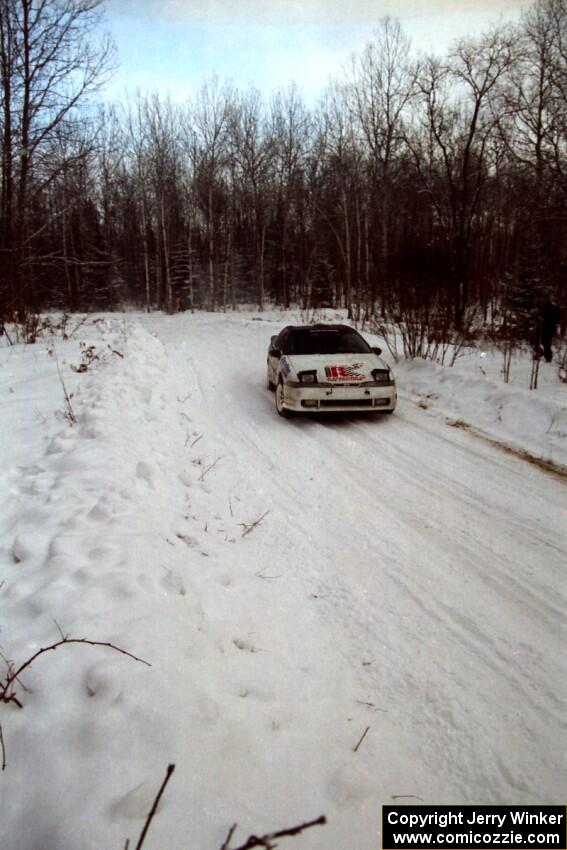 Carlos Lopez / John Atsma Eagle Talon comes out of a sharp corner on SS1, Hardwood Hills Rd.