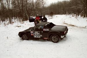 Greg Gilfeather / Don DeRose Porsche 914/4 goes off to avoid the Dennis Martin / Chris Plante Mitsubishi Eclipse GSX on SS1.