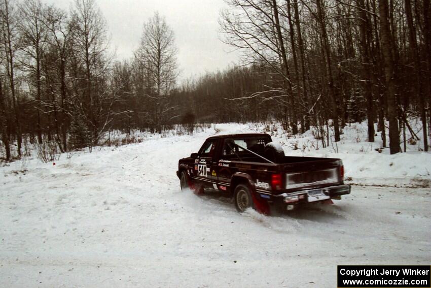 Scott Carlborn / Dale Dewald Jeep Comanche at a sharp corner on SS1, Hardwood Hills Rd.