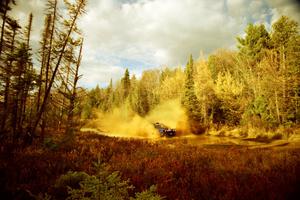 Mark Lovell / Steve Turvey Subaru WRX STi at the midpoint water crossing on SS2, Herman.