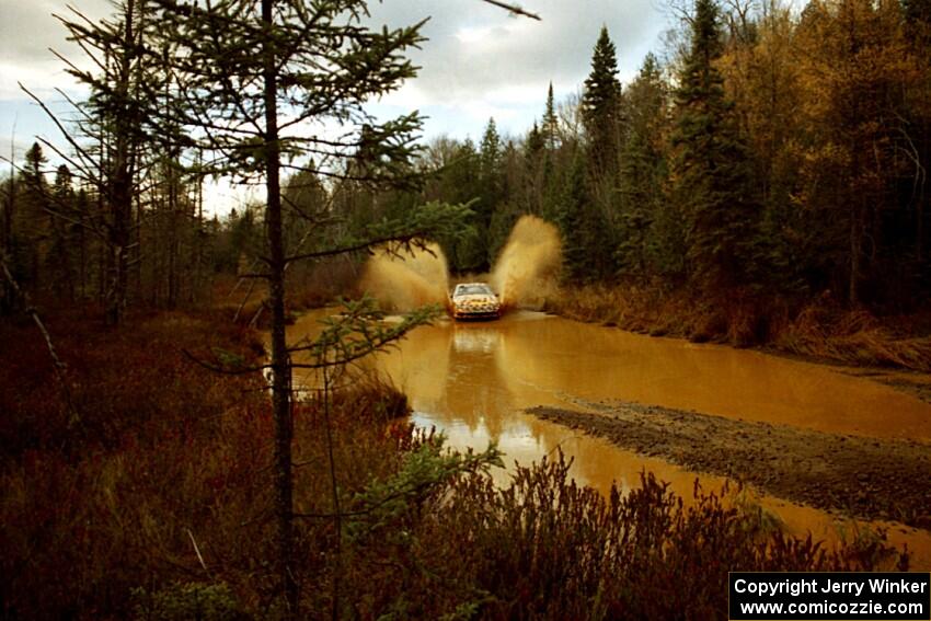 Doug Shepherd / Pete Gladysz Mitsubishi Eclipse at the midpoint water crossing on SS2, Herman.