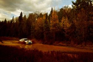 Jason Rivas / Ole Holter Subaru WRX at the midpoint water crossing on SS2, Herman.