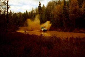 Jon Hamilton / Josh Westhoven VW Rabbit at the midpoint water crossing on SS2, Herman.