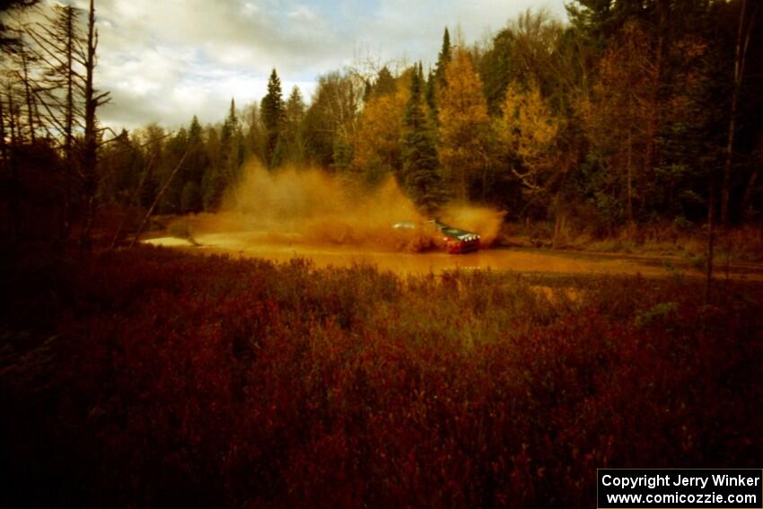 Scott Harvey, Jr. / Jeff Hribar Eagle Talon TSi at the midpoint water crossing on SS2, Herman.