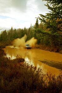 Chris Whiteman / Mike Paulin VW GTI at the midpoint water crossing on SS2, Herman.