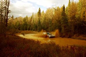 James Robinson / Jim Newton Honda Civic at the midpoint water crossing on SS2, Herman.