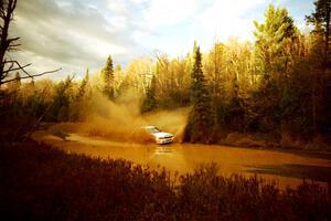 Todd Jarvey / Rich Faber Mitsubishi Galant VR-4 at the midpoint water crossing on SS2, Herman.