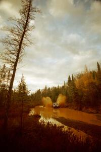 Doug Havir / Scott Putnam Subaru WRX at the midpoint water crossing on SS2, Herman.