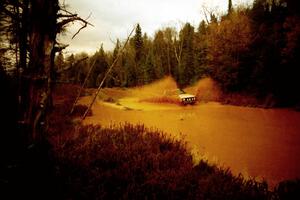 Bryan Ackerman / Sumit Panjabi Mitsubishi Mighty Max at the midpoint water crossing on SS2, Herman.