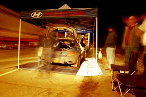 Richard Tuthill / Nicky Beech Hyundai Tiburon at Kenton service.