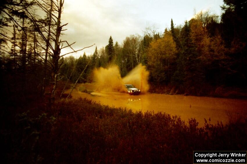 Brian Dondlinger / Mike Christopherson VW Jetta at the midpoint water crossing on SS2, Herman.