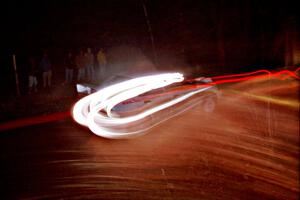 Tim Paterson / Scott Ferguson Mitsubishi Lancer Evo IV at speed near the finish of SS6, Passmore II.