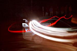 Mark Nelson / Alex Gelsomino Mitsubishi Lancer Evo VI at speed near the finish of SS6, Passmore II.