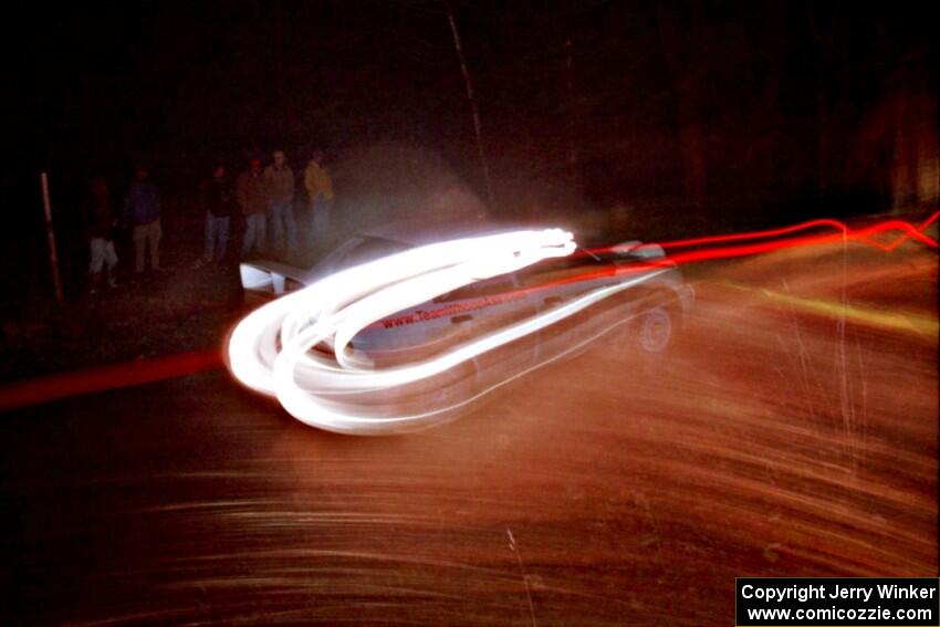 Tim Paterson / Scott Ferguson Mitsubishi Lancer Evo IV at speed near the finish of SS6, Passmore II.