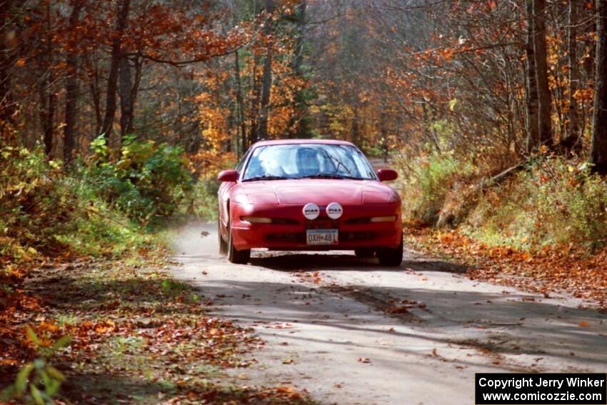 Erick Nelson's Ford Probe, as car 0, near the finish of SS13, Gratiot Lake I.