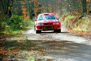 Rhys Millen / Lauchlin O'Sullivan Mitsubishi Lancer Evo 6.5 near the finish of SS13, Gratiot Lake I.