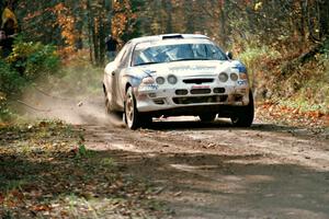 Richard Tuthill / Nicky Beech Hyundai Tiburon near the finish of SS13, Gratiot Lake I.