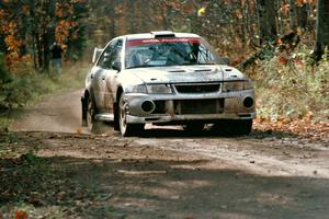 Mark Nelson / Alex Gelsomino Mitsubishi Lancer Evo VI near the finish of SS13, Gratiot Lake I.