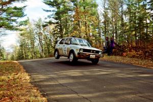 Jon Hamilton / Josh Westhoven VW Rabbit at the midpoint jump on SS16, Brockway Mt.