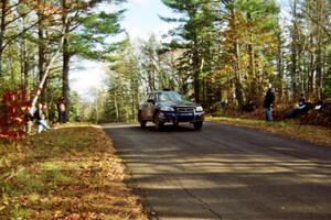 James Robinson / Jim Newton Honda Civic at the midpoint jump on SS16, Brockway Mt.