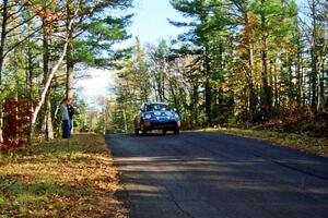 Mike Halley / John Dillon VW New Beetle at the midpoint jump on SS16, Brockway Mt.