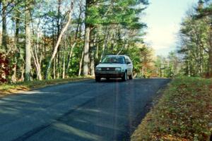 Art Burmeister / Dave Weiman VW GTI at the midpoint jump on SS16, Brockway Mt.