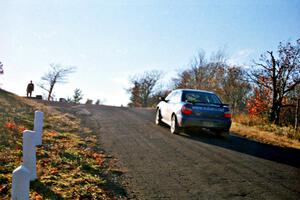 Doug Havir / Scott Putnam Subaru WRX at speed on SS16, Brockway Mt.