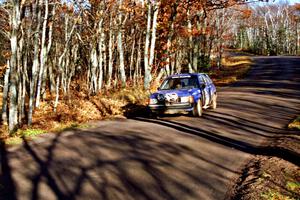 Mary Utecht / Heidi Meyers Dodge Omni GLH Turbo at speed on SS16, Brockway Mt.