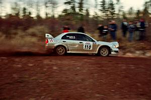 Mark Nelson / Alex Gelsomino Mitsubishi Lancer Evo VI comes through the spectator corner on SS19, Gratiot Lake II.