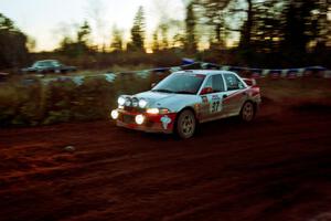 Henry Joy IV / Chris Griffin Mitsubishi Lancer Evo II comes through the spectator corner on SS19, Gratiot Lake II.