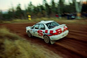 Henry Krolikowski / Cindy Krolikowski Subaru WRX STi comes through the spectator corner on SS19, Gratiot Lake II.