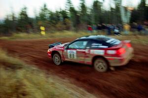 Mark Utecht / Brenda Lewis Mitsubishi Eclipse GSX comes through the spectator corner on SS19, Gratiot Lake II.